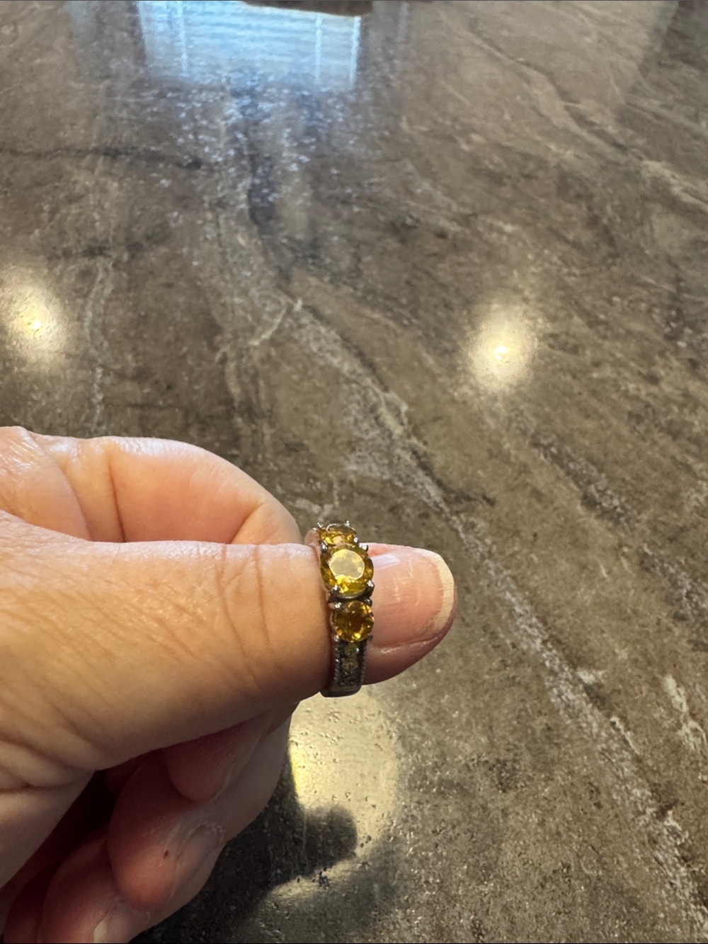 Yellow Gemstone Band Ring - Unbranded Women's Jewelry